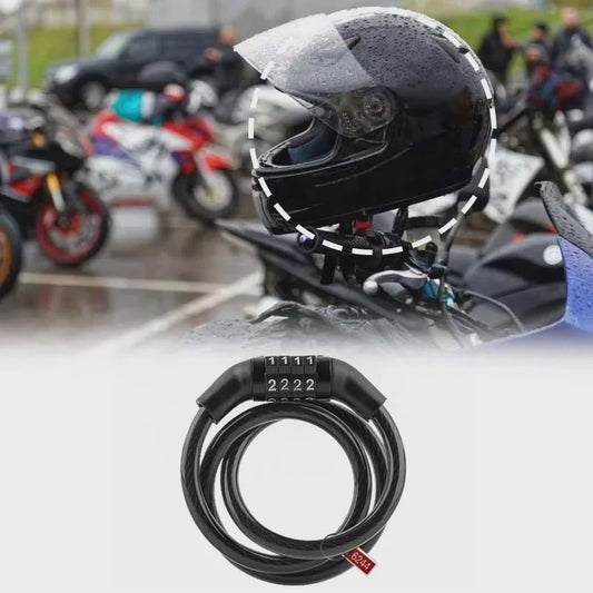 4-Cijferig Kabelslot: Veilig Anti-diefstal Slot voor Motor, Fiets & Helm