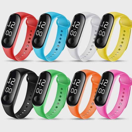 8x Kinder Horloge Digitaal LED Waterdicht - School, Sport, Dames & Heren