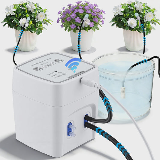 WiFi Automatic Irrigation System With Double Pump DIY Drip Irrigation Set Controlled Via App, Garden Watering System For Balcony