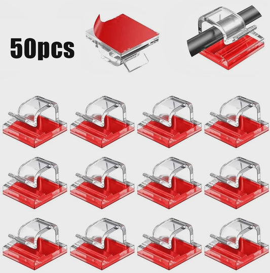 50 Stuks Kabel Organizer Clips - Kabelmanagement & Snoerhouder voor Bureau, Wandmontage & Opladen