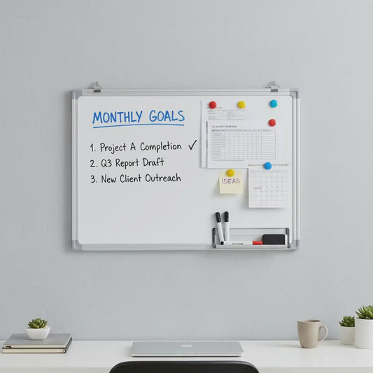 Magnetisch Whiteboard 80x60 cm met Aluminium Frame - Ideaal voor Kantoor en Thuis