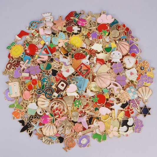 Grote Mix Bedeltjes (30/60/100 stuks) - Enamel & Drip Oil - Voor Sieraden Maken