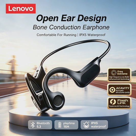 Lenovo X7 Bone Conduction Oordopjes: Draadloos, Sport, Zwemmen, Bluetooth 5.2 met Microfoon