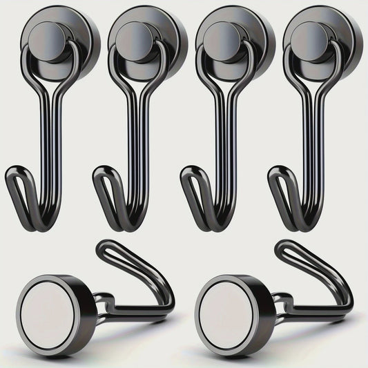 Krachtige Zwarte Magnetische Haken - Heavy Duty Ophanghaken met Sterke Magneet