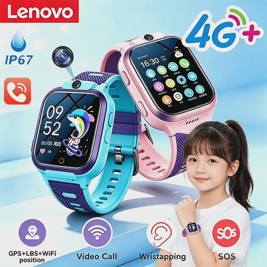 Lenovo Kinder Smartwatch 5G GPS SOS Camera Waterdicht - Veilig & Leuk Cadeau voor Jongens en Meisjes