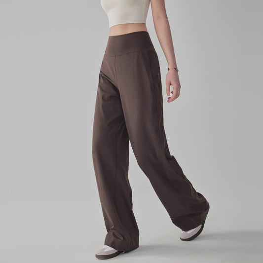 Dames Comfortabele Yogabroek met Hoge Taille en Zakken - Nake-Feeling Stretch Loungebroek voor Sport & Vrije Tijd