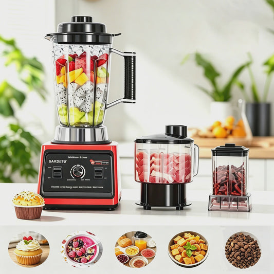 3-in-1 Keukenmachine: Krachtige Blender, Vleesmolen & Sapcentrifuge
