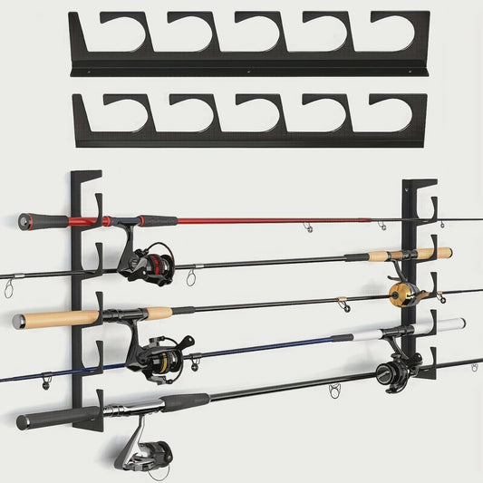 Set van 2 Vishengelhouders voor Wand- en Plafondmontage (Totaal 10 Hengels)