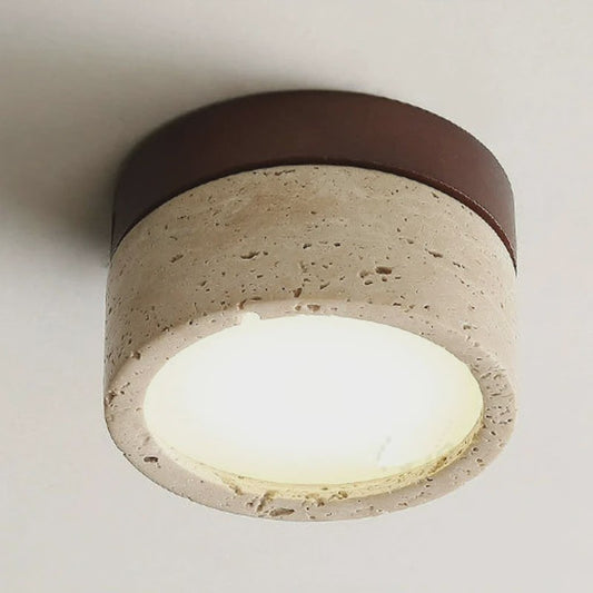 Wabi Sabi Plafondlamp Cream Stone - Sfeervolle Verlichting voor Woonkamer, Hal & Slaapkamer