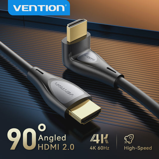 Vention 90° Hoek HDMI 2.0 Kabel - 4K@60Hz Ultra HD High-Speed voor TV, Monitor, Laptop, PS5, Xbox