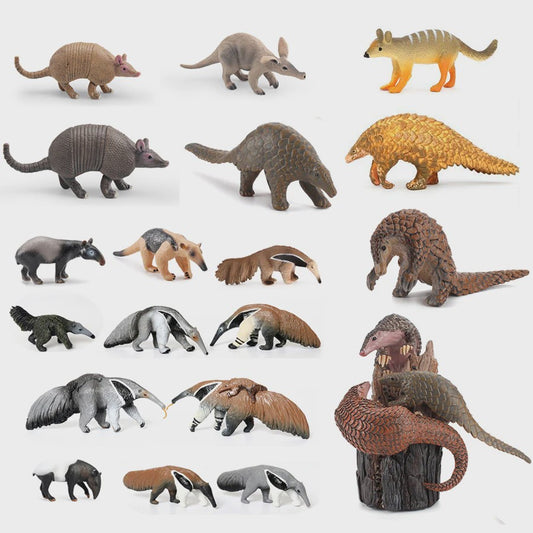 Realistische Dierenfiguren: Miereneter, Tapir, Schuifdiertje & Gordeldier - Educatief Speelgoed voor Kinderen
