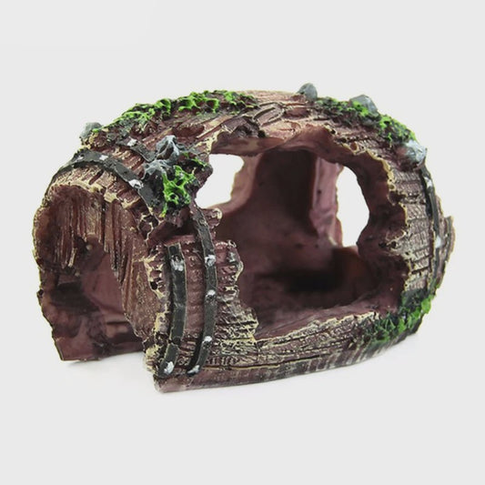 Resin Aquarium Ornaments Decorations Artificial Barrel Cave Landscaping Accessories For Fish Tank Aquarium Decoration Background