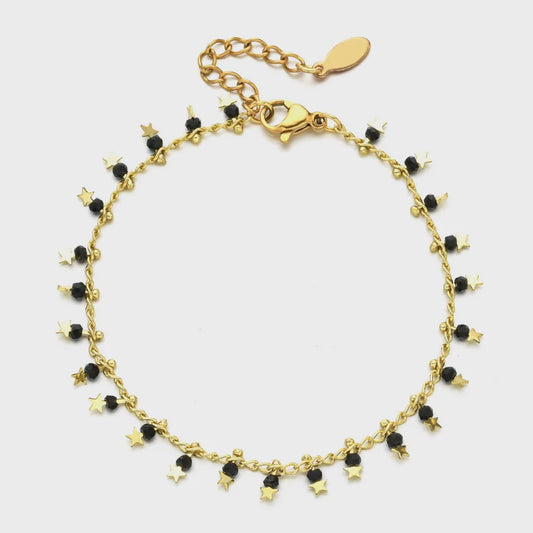 Bohemian Kralen Armband met Sterren & Tassel - Goudkleurig