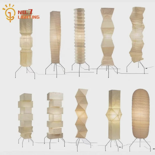 Akari Noguchi Stijl Verticale Vloerlamp - Japans Design Rijstpapier