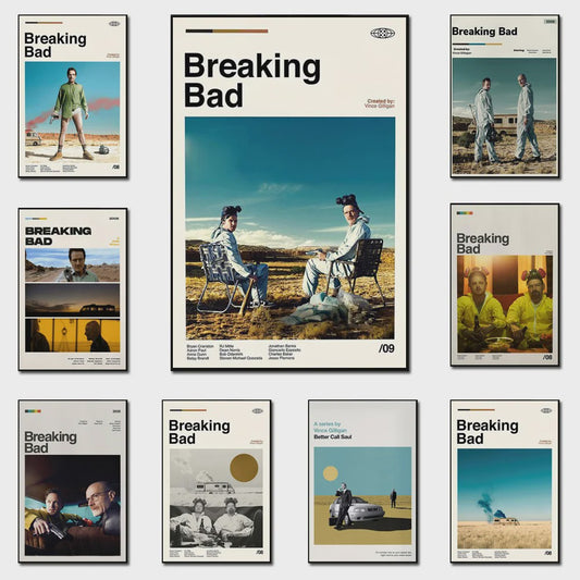 Breaking Bad Canvas Poster - Vintage Film Art Print voor Woonkamer Decoratie