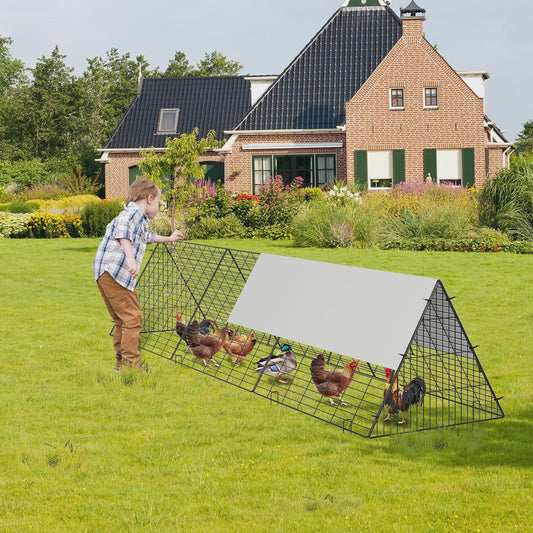 Ruime Kip & Konijnenren 300cm - Metalen Tunnel met Waterdichte Afdekking - Draagbaar en Veilig