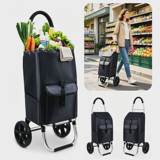 Draagbare Boodschappentrolley 45L - Opvouwbaar, Waterdicht & Klimmend