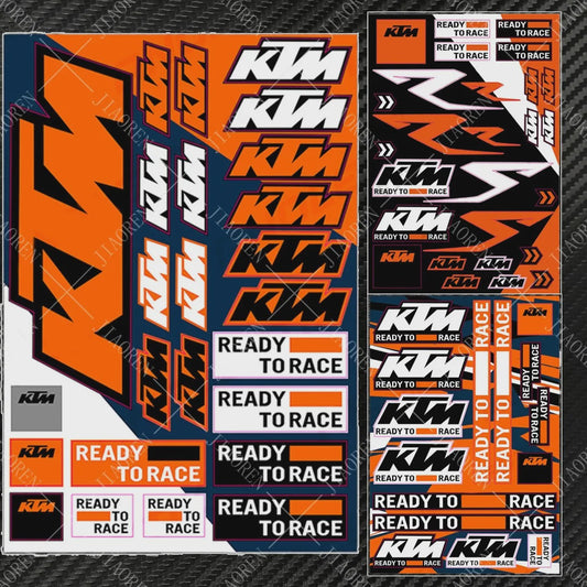 KTM "Ready To Race" Motor Stickers Set - Logo's & Decals voor Duke, RC390, Adventure