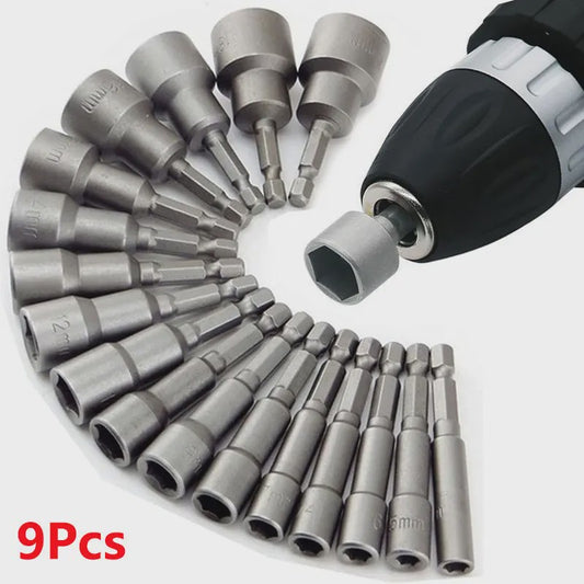 9-delige Dopmoer Sleuf Bit Set 5mm-13mm - Schroevendraaier & Sleutel Gereedschap