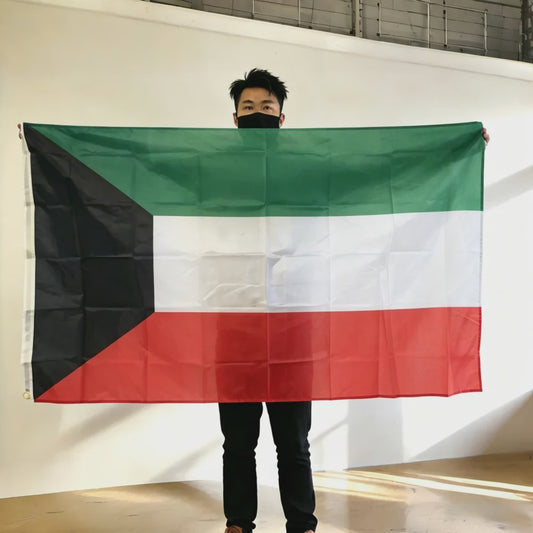 Kuwait Vlag 150x90cm - Duurzaam Polyester, Binnen & Buiten