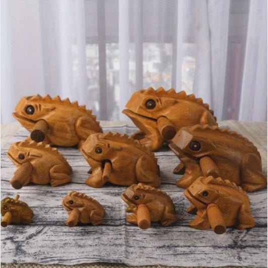 Handgesneden Houten Kikker - Uniek Thailand Souvenir & Creatief Geluidsspeeltje