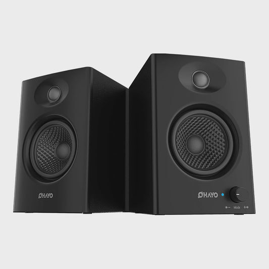 OHAYO C6 Actieve Boekenplank Speakers: 60W, Bluetooth 5.3, Glasvezel Unit, Multi-Input (USB/RCA/AUX) voor PC Gaming