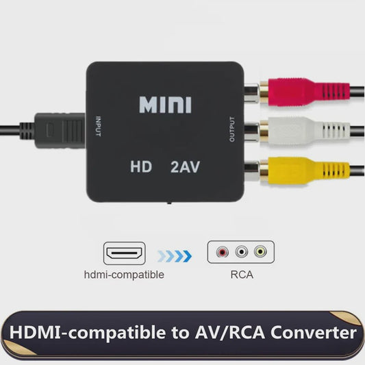 Mini HDMI naar RCA Converter met Audio/Video Output - 1080P Upscaler