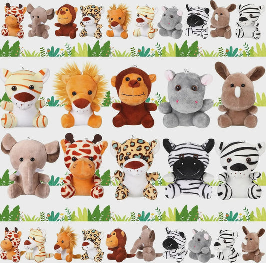 Set van 10-50 Kleine Safari Pluche Dieren - 12cm Jungle Knuffels voor Feestjes & Cadeaus