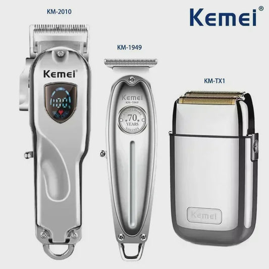 Kemei Professionele Metalen Trimmer KM-TX1/KM-2010/KM-1949 - Oplaadbaar met LED Display