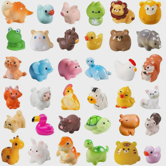 Set van 40 Miniatuur Resin Dierenfiguren - Sprookjestuin & Knutselaccessoires