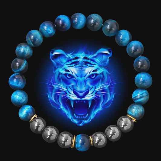 Handgemaakte Tijgeroog & Hematiet Kralen Armband - Energie & Meditatie Sieraden