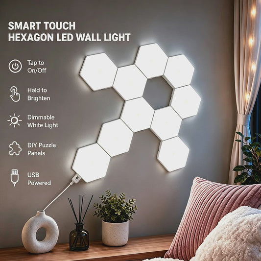 Modulaire Hexagon LED Wandlampen - Touch Control, Dimbare Sfeerverlichting