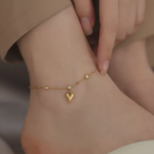 Dames Anklet Hart & Veer | Roestvrij Staal Multi-layer Ketting