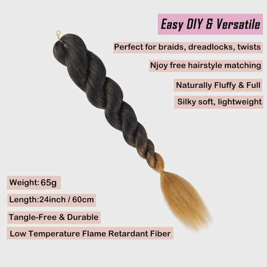 Ombre Jumbo Synthetisch Vlecht Haar - 2-Tone Kleuren voor DIY Kapsels