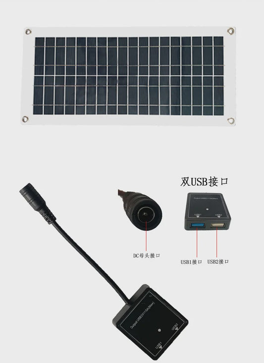 Draagbaar 5W/10W Zonnepaneel met USB Snellader - Ideaal voor Outdoor, Camping & Noodsituaties