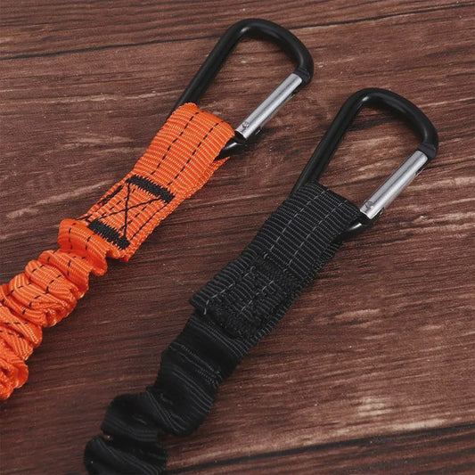 Veiligheidskabel met Karabijnhaak - Telescopisch & Anti-Val Lanyard voor Werk en Sport