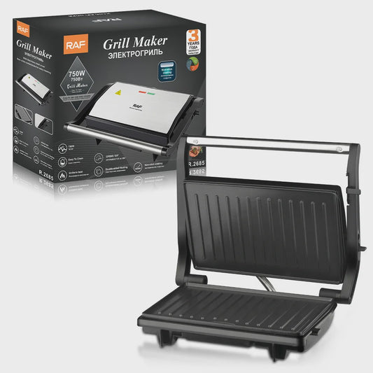 Elektrische Contactgrill & Panini Pers - 750W - 180° Open - Grill, Bakplaat & BBQ