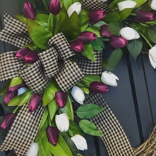 Luxe Tulpen Krans - Voorjaar & Feest Decoratie - Deurhanger