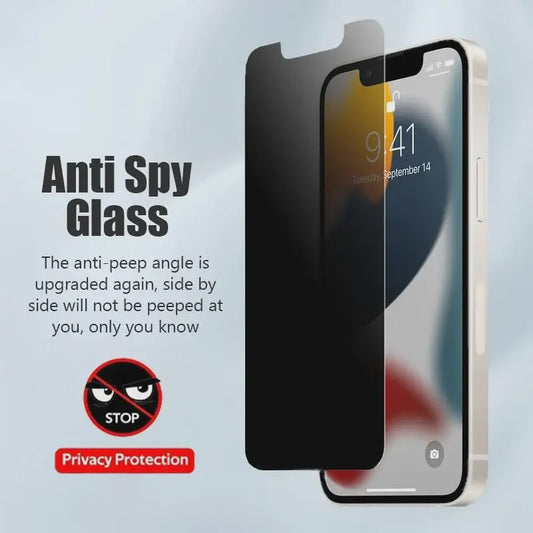 3x Privacy Screenprotector Anti-Spy Glas voor iPhone 11 t/m 17 Pro Max, Mini, Plus