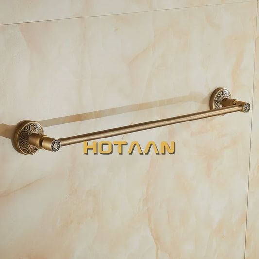 Enkele Handdoekhouder 60cm - Massief Aluminium, Antiek Messing Finish