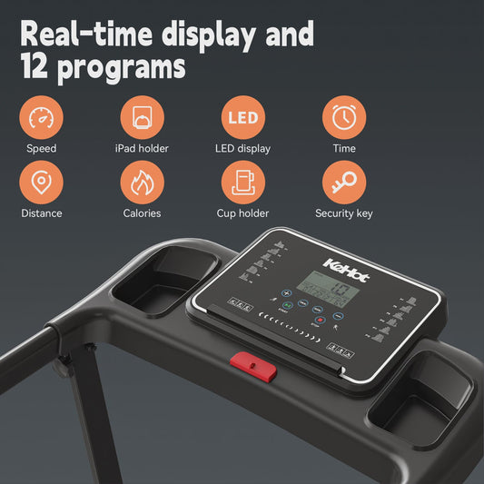 Opvouwbaar Loopband met APP Control, 2.0PK Motor, 8 Niveaus Incline & 12 Programma's - Compact Fitnessapparaat