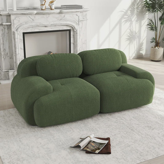 Luxe 82'' Loveseat Bank met Gebogen Armleuningen en Hoge-elastische Bekleding
