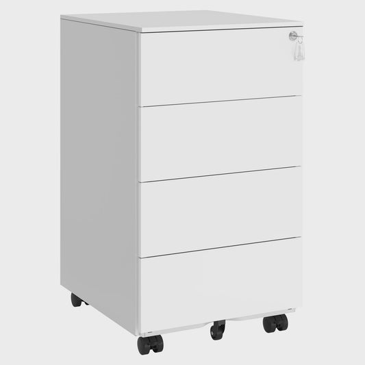 Mobiele Archiefkast op Wielen met 4 Lades en Slot - Metaal