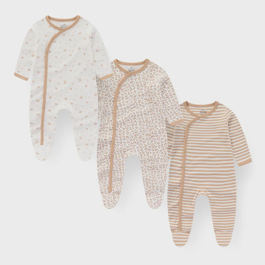 3-Pack Baby Rompers Unisex Katoen - Zacht & Comfortabel voor Pasgeborenen