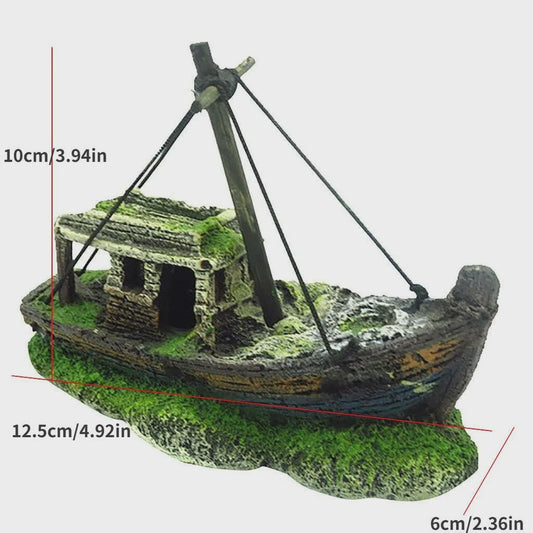 Verlaten Scheepswrak Decoratie voor Aquarium - Uniek Onderwaterlandschap