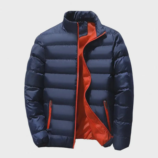Heren Winterjas met Staande Kraag - Dik Katoen, Rits, Casual & Business Stijl