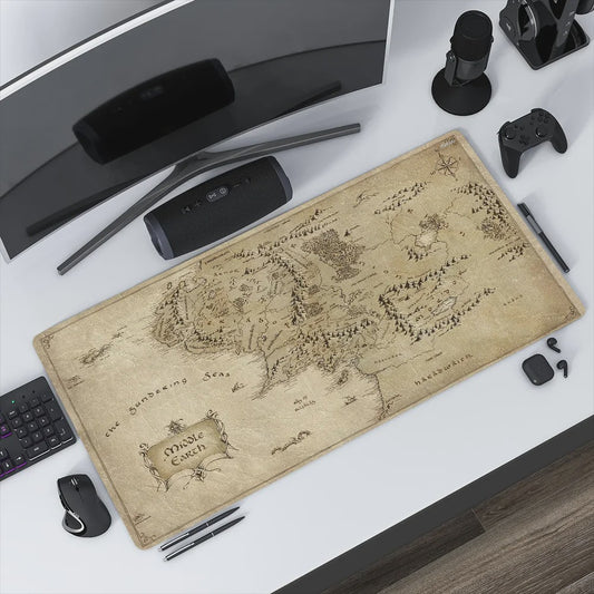 Lord of the Rings Midden-Aarde Kaart Muismat - Extra Groot, Antislip & Dik