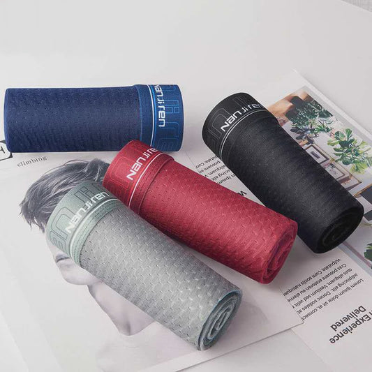 4-Pack Heren Boxershorts van Ice Silk - Ademend, Comfortabel en Plus Size Ondergoed