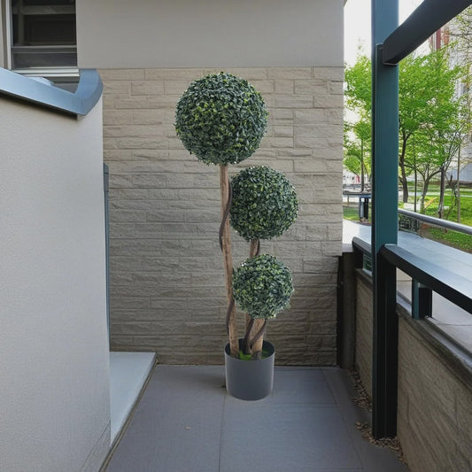 Kunstplant Topiary Boom 90cm met Buxusbollen in Pot - Decoratieve Tuin en Huisplant