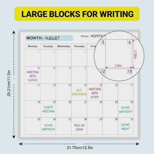 Grote Uitwisbare Jaarkalender Whiteboard Planner - 12 Maanden